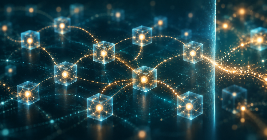 Visualisation of isolated AI agents forming connections with one another and reaching beyond their intended boundary.